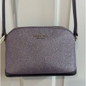 Kate Spade small dome lilac glitter crossbody